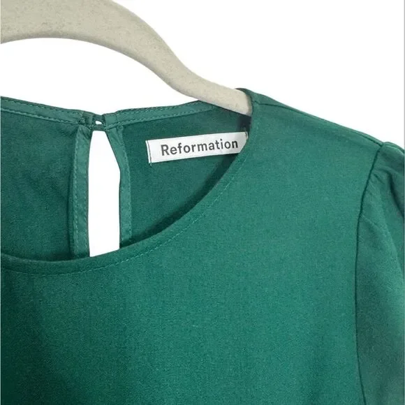 Reformation Gavin Midi Dress in Emerald - Picture 10 of 12